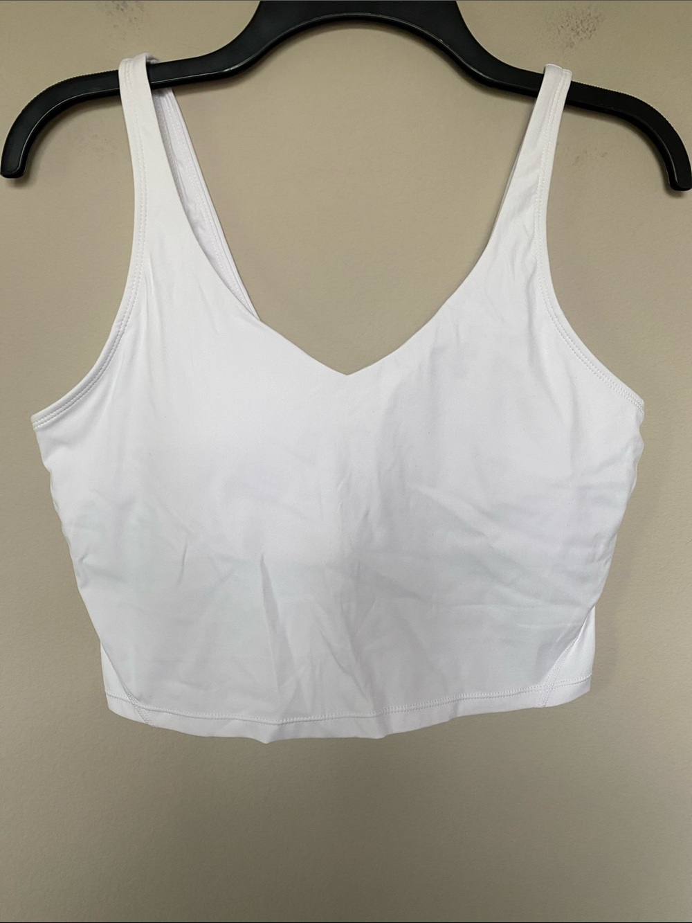 Oalka Cropped White Tank with Built in Bra NWOT